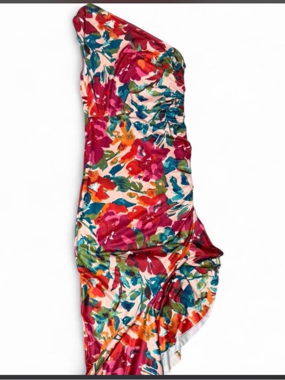Multicolor Floral Dress - Pink, Red, Teal, Orange